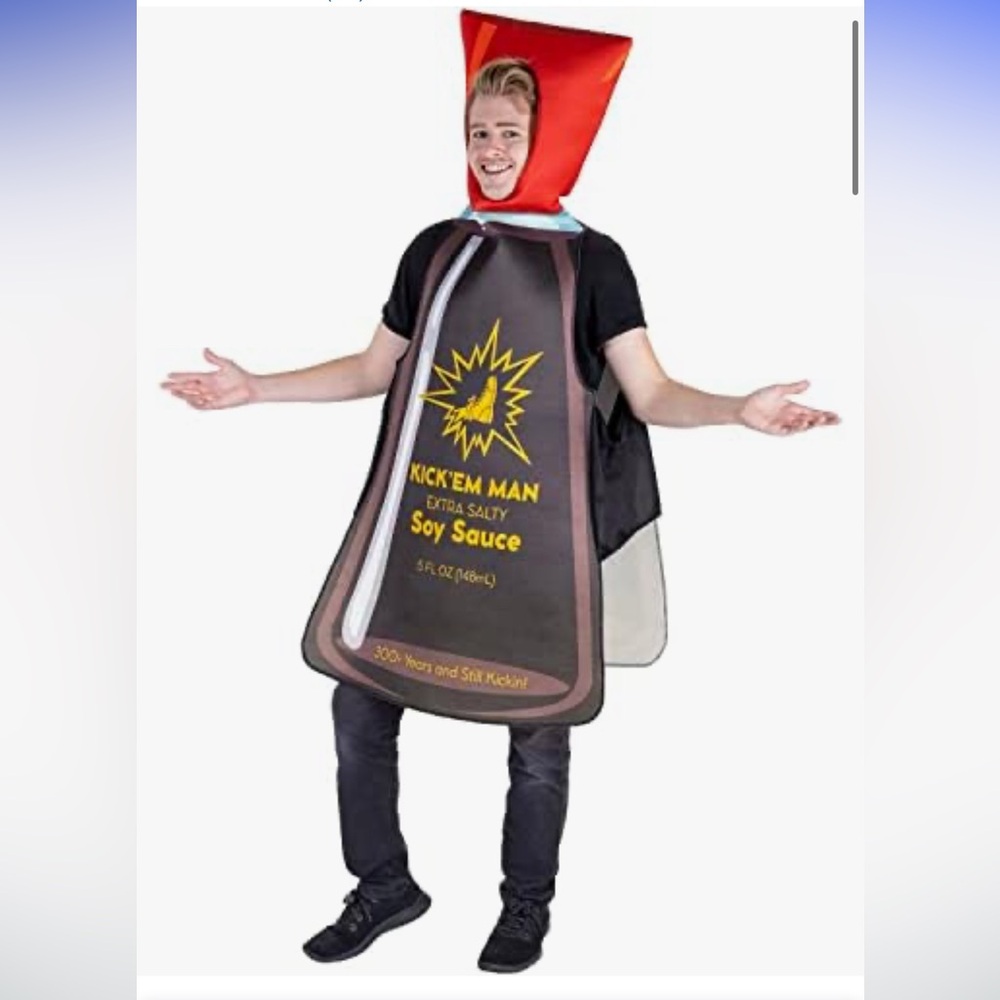 Hauntlook Salty Soy Sauce Bottle Adult Halloween Costume Funny Food One Size New